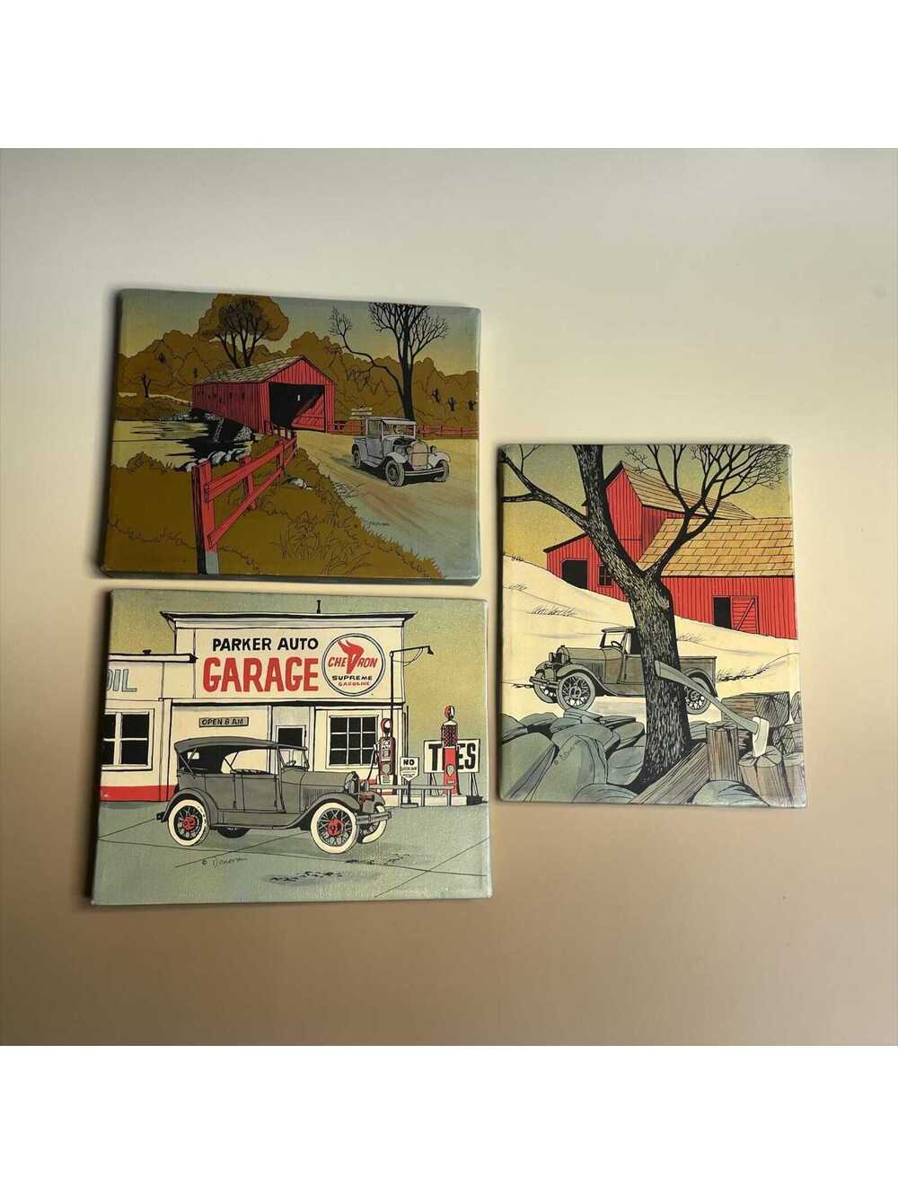 1970s Donovan Americana Canvas Prints (Set of 3)
